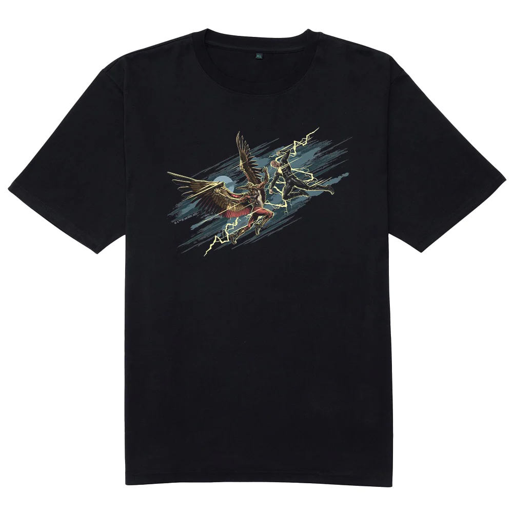 Black Adam & Hawk Man Adult Short Sleeve T-shirt