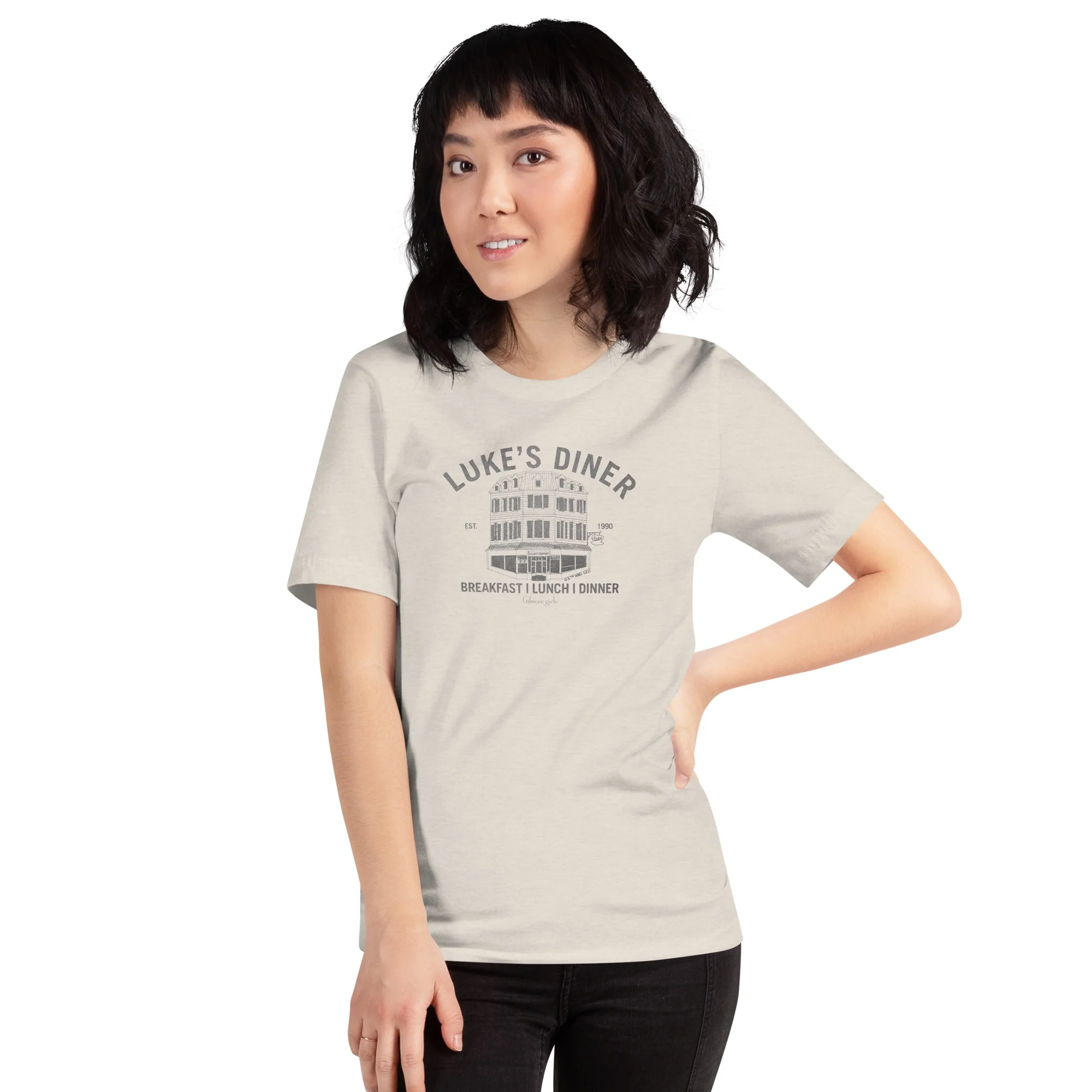Gilmore Girls Luke's Diner Location Adult T-Shirt - Image 3