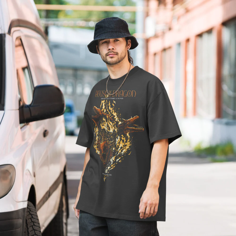 House of the Dragon Dreams Didn't Make Us Kings Oversized Faded T-shirt - Image 3