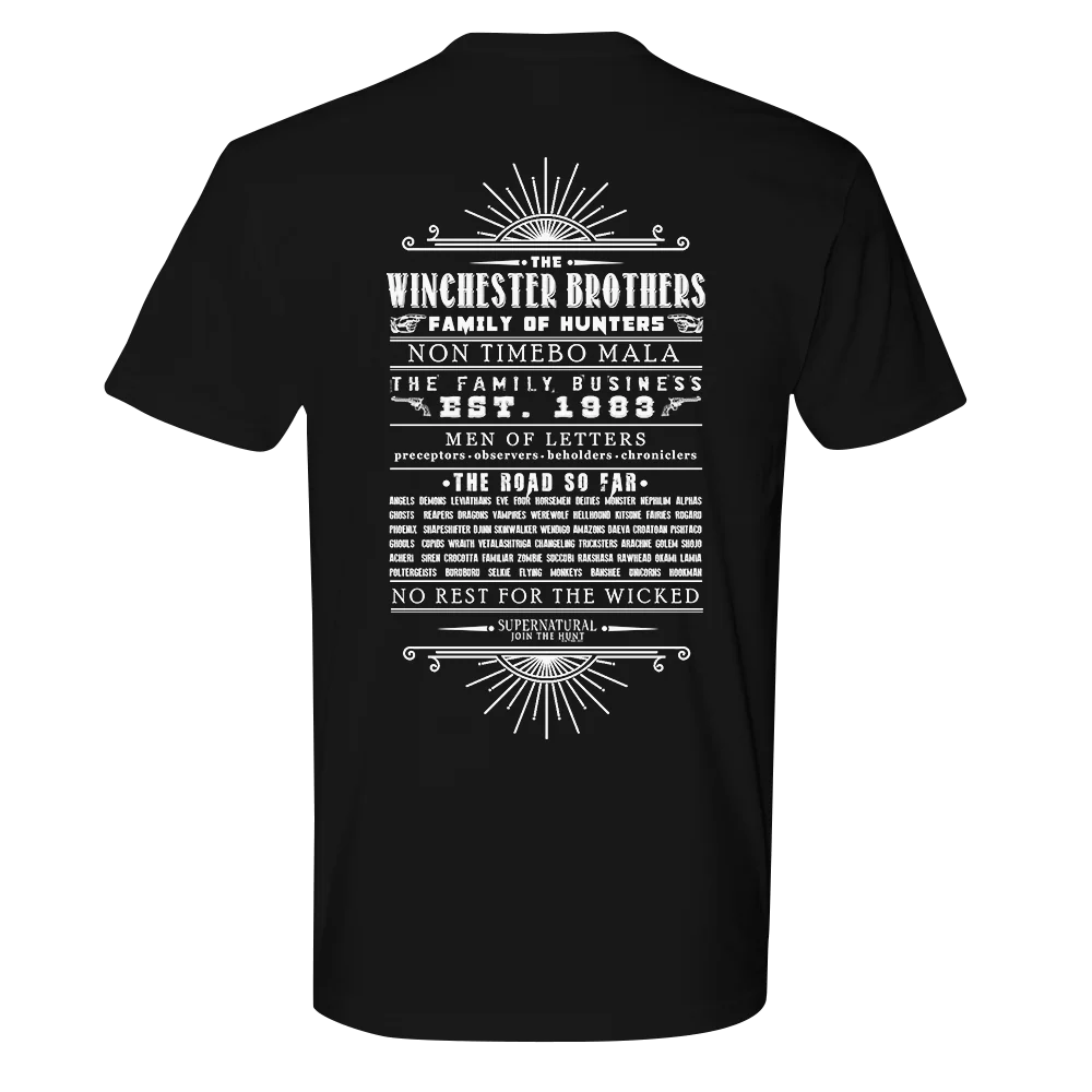 Supernatural Family of Hunters Adult Short Sleeve T-Shirt - Image 4
