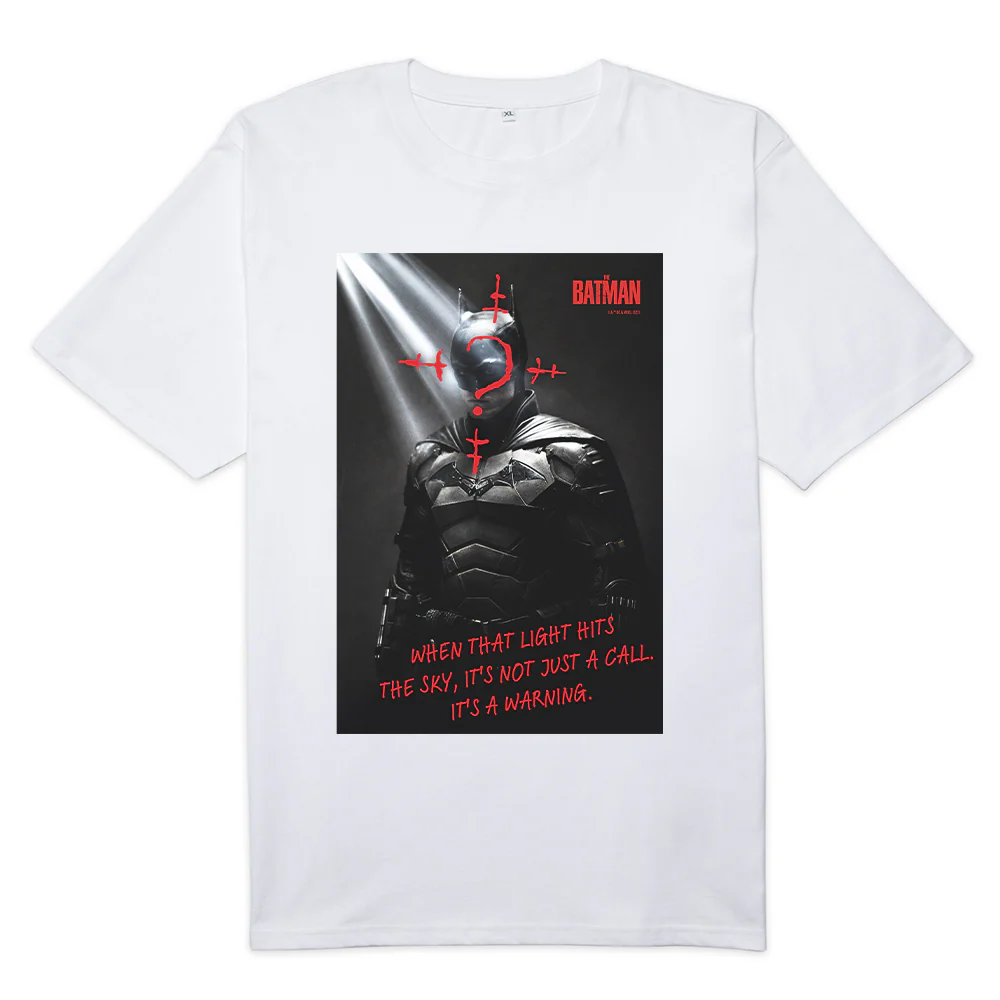 The Batman Warning Light Adult Short Sleeve T-Shirt - Image 4