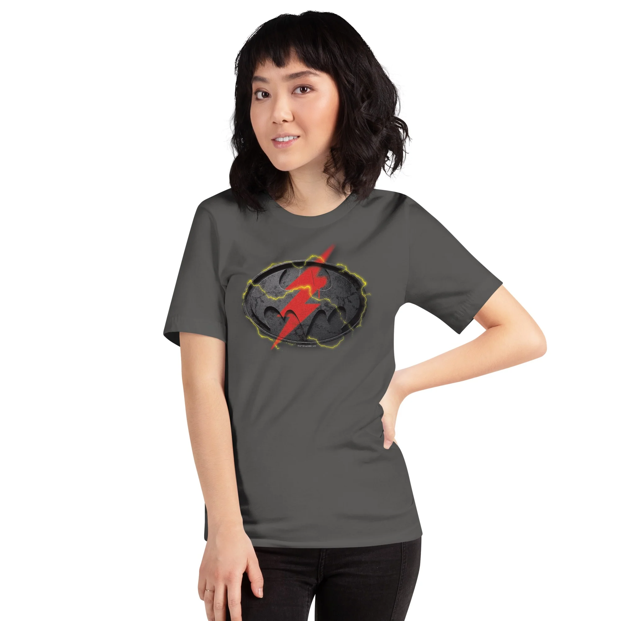 The Flash x Batman Logo Mashup Adult Short Sleeve T-Shirt - Image 4