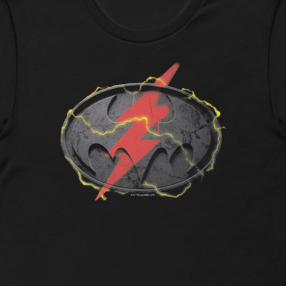 The Flash x Batman Logo Mashup Adult Short Sleeve T-Shirt - Image 6