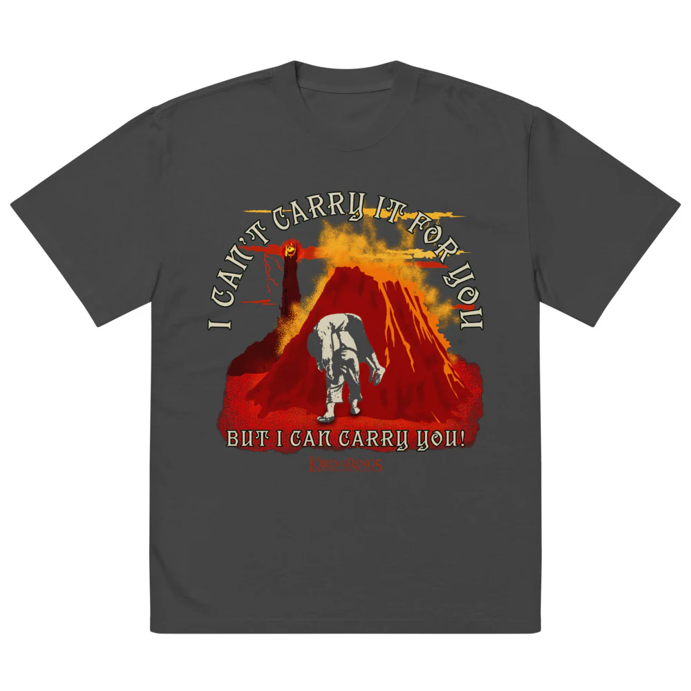 The Lord of the Rings I Can't Carry it for You Oversized Faded T-shirt