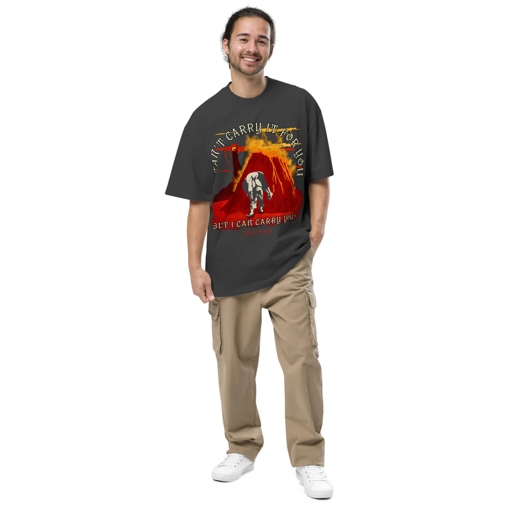 The Lord of the Rings I Can't Carry it for You Oversized Faded T-shirt - Image 3